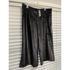Banana Republic Women Size 12 Black Sequin Wide Leg Cropped Culotte Pant NWT
